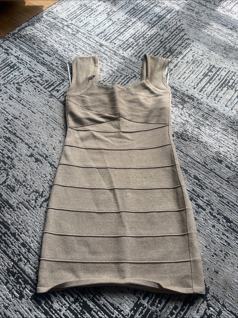 Forever 21 Shimmery Gold Bandage Mini Dress